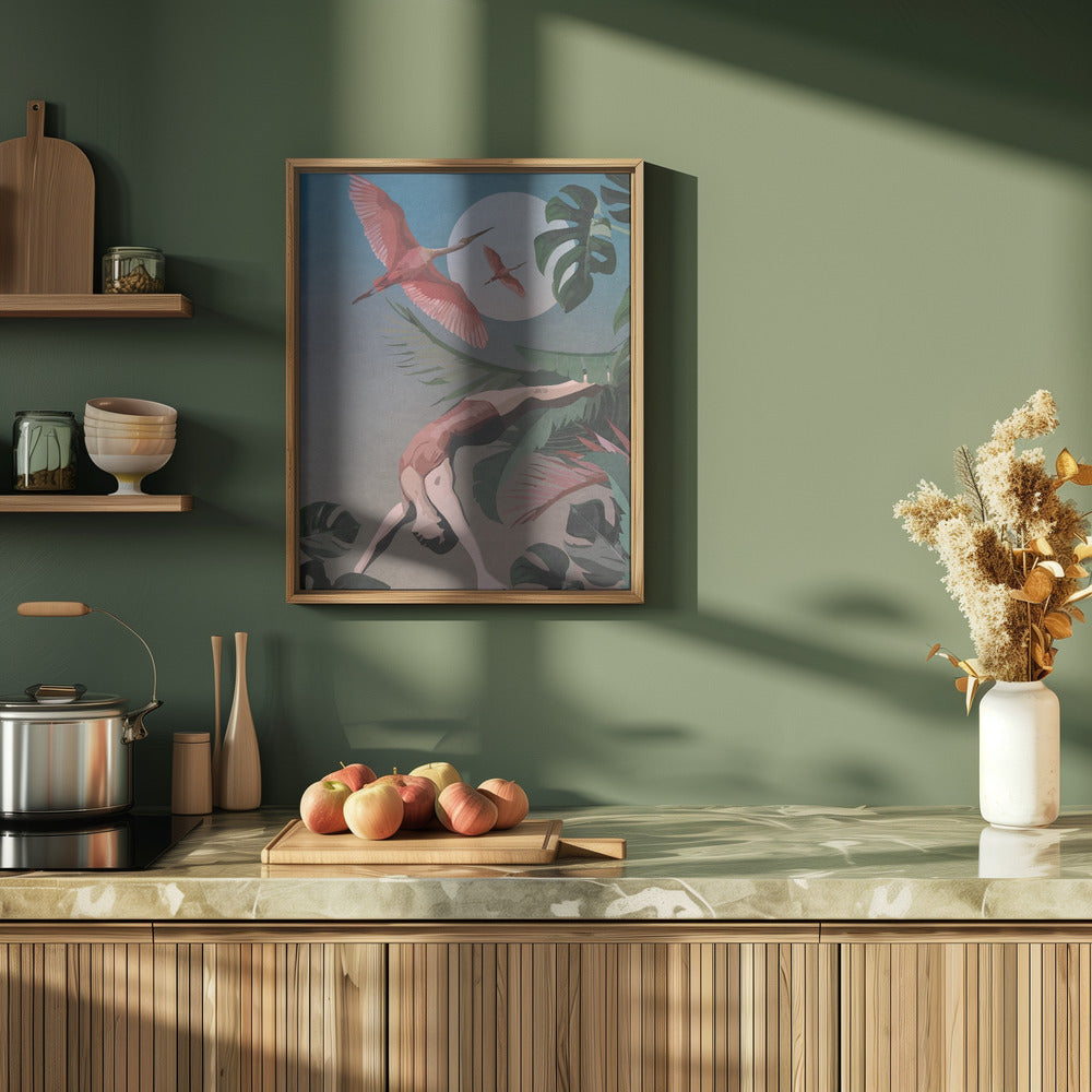 A Woman Doing A Backbend In The Jungle Poster